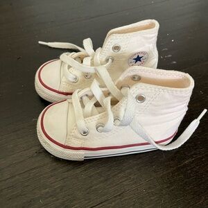 Baby White Converse High Tops